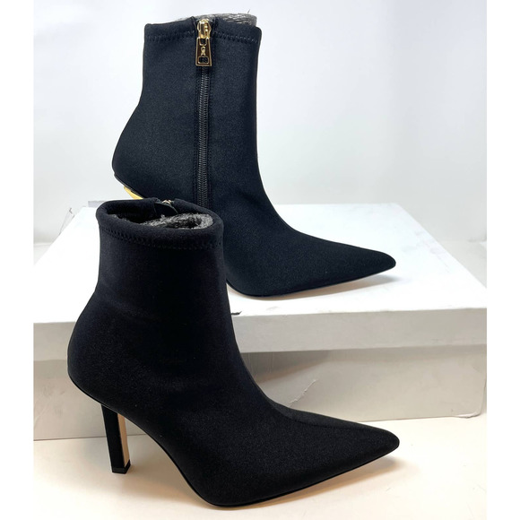 Good American Neoprene Pointed Toe Ankle Booties In Black Size 7.5 New - Picture 3 of 12